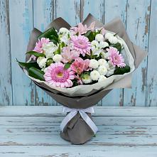 Букет цветов из:  Герберы, Альстромерии и Хризантемы в Старокорсунской