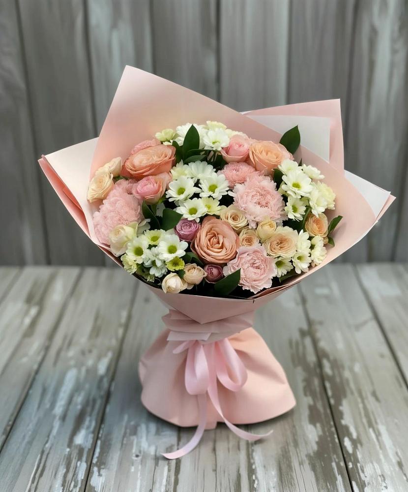 Букет цветов из: Гвоздики, Розы и Хризантемы в Старокорсунской