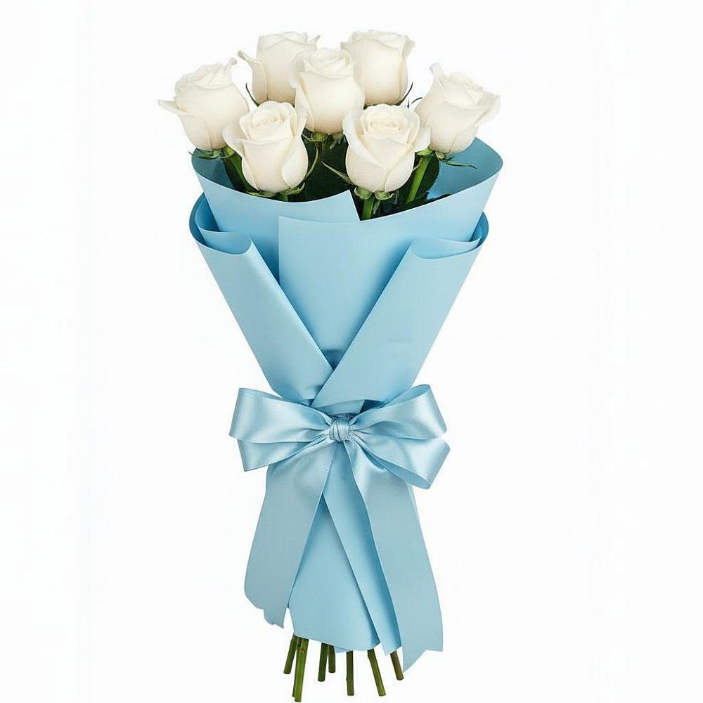 Букет 7 белых роз Проуд в Старокорсунской
