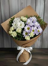 Букет цветов из:  Хризантемы и Розы в Старокорсунской