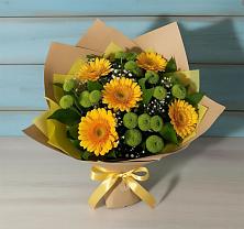 Букет цветов из:  Герберы и Хризантемы в Старокорсунской