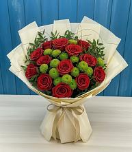 Букет цветов из:  Розы и Хризантемы в Старокорсунской