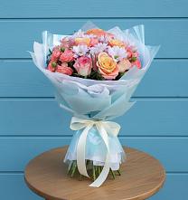 Букет цветов из:  Хризантемы и Розы в Старокорсунской