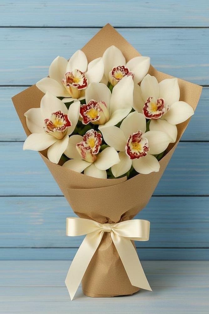 Букет цветов из: Орхидеи и Розы в Старокорсунской